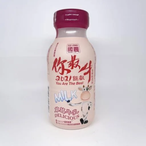 國農(PP) 草莓牛乳215ml(保久乳飲品) 外包裝