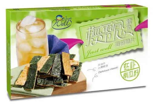 輕零食盒裝-鱈魚海苔脆片(夾心南瓜籽) 外包裝