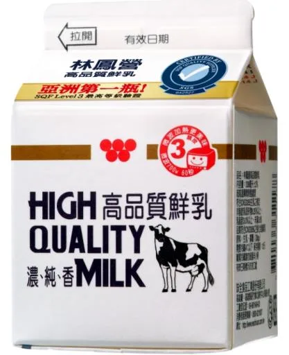 林鳳營鮮乳全脂PP350g 外包裝