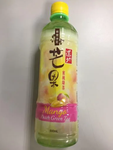 道地芒果蜜桃綠茶500ML 外包裝