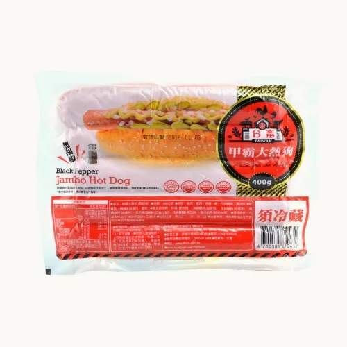 44G黑胡椒甲霸大熱狗400G 外包裝