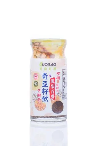 果寶歡酵有機鳳梨百香發酵液含酵素奇亞籽飲 外包裝