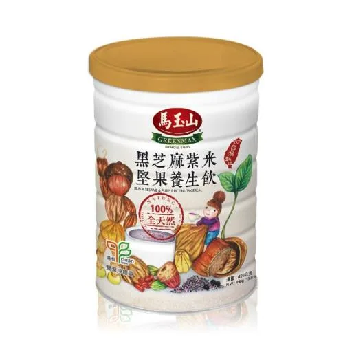 黑芝麻紫米堅果養生飲450g(鐵罐) 外包裝