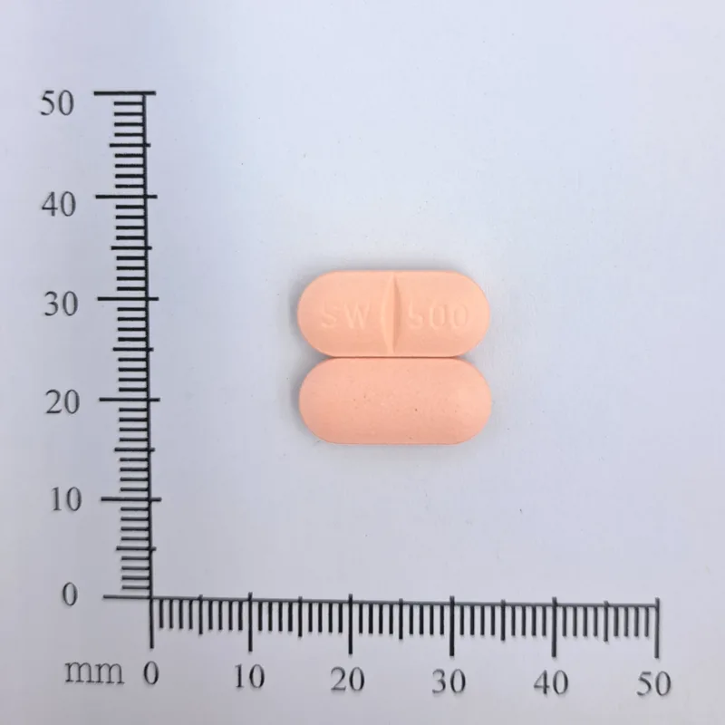伏炎康膜衣錠500毫克外觀