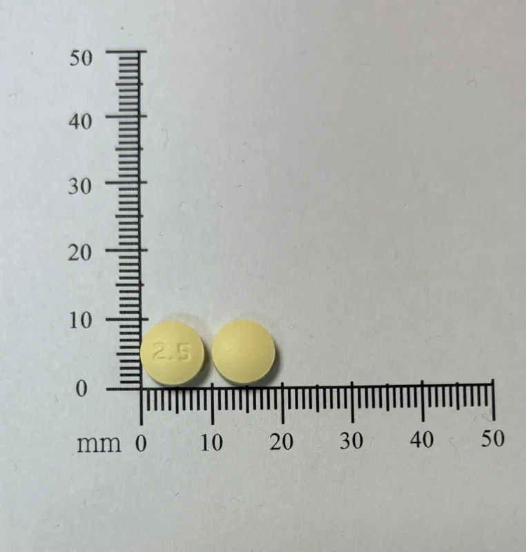 柔栓服膜衣錠2.5毫克外觀