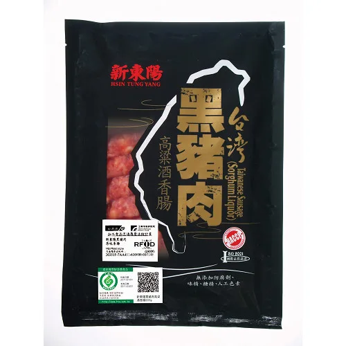 新東陽黑豬高粱香腸600g 外包裝