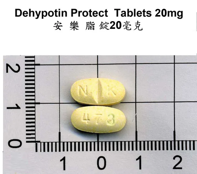 安樂脂錠 20 毫克外觀