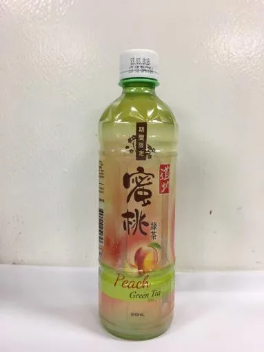 道地蜜桃綠茶500ml 外包裝