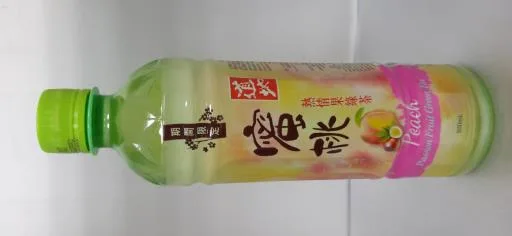 道地蜜桃熱情果綠茶500mL 外包裝