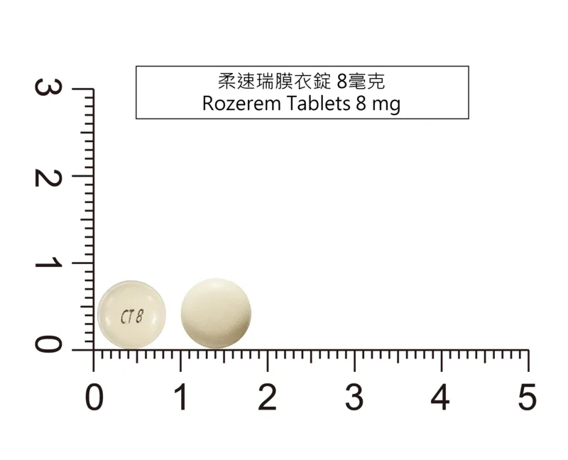 柔速瑞膜衣錠 8 毫克外觀