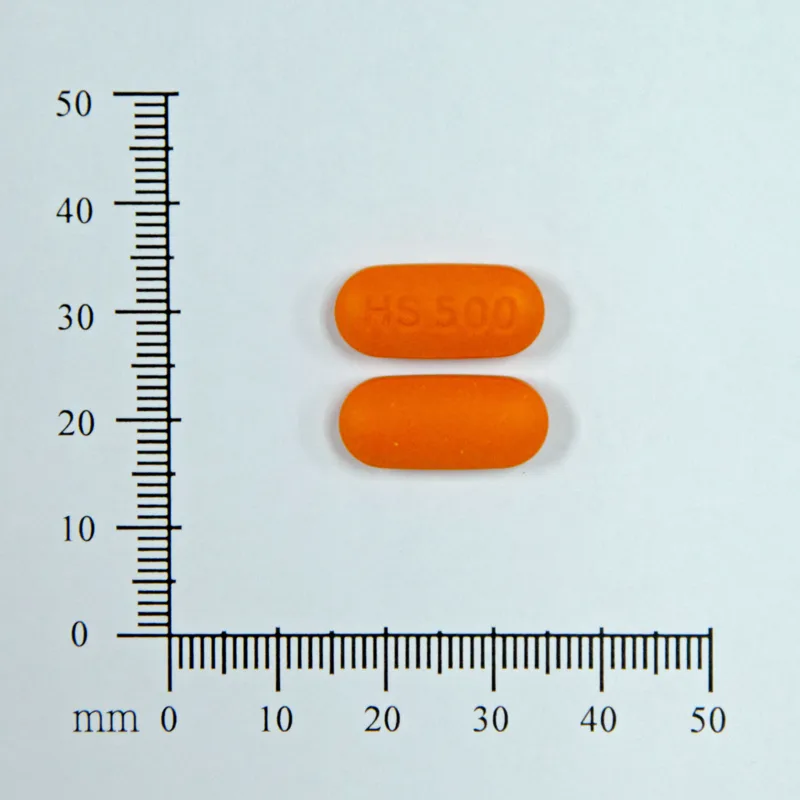 迪歐明膜衣錠500毫克外觀