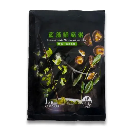 【即食沖泡】藍藻鮮菇粥３４ｇ-單包裝 外包裝