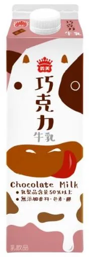義美巧克力牛乳 外包裝