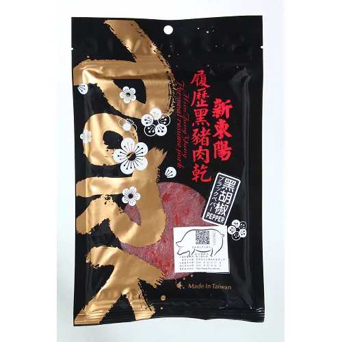 新東陽履歷黑豬黑胡椒肉乾 外包裝