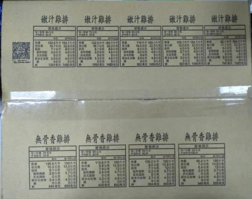 嫩汁雞排 70片/箱 外包裝