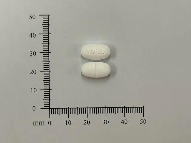 美爾胰膜衣錠 2/500 毫克外觀