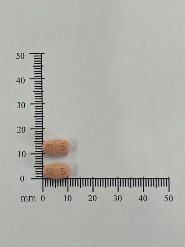 德力靜 膜衣錠 5毫克外觀