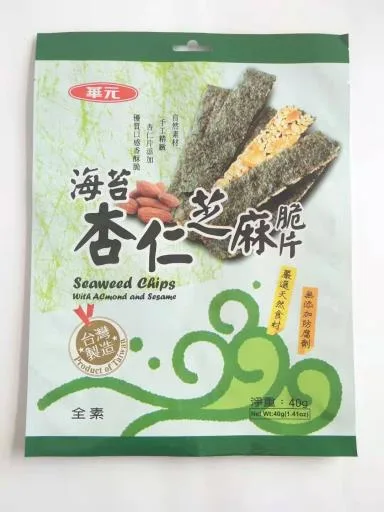 華元海苔杏仁芝麻脆片 外包裝