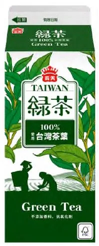 義美台灣綠茶 600ml 外包裝