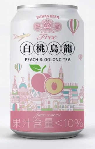 0.33公升罐裝金牌FREE啤酒風味飲料-白桃烏龍 外包裝