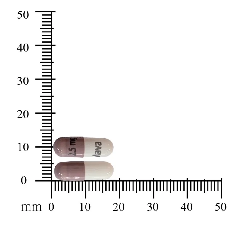 可心歐膠囊2.5毫克外觀