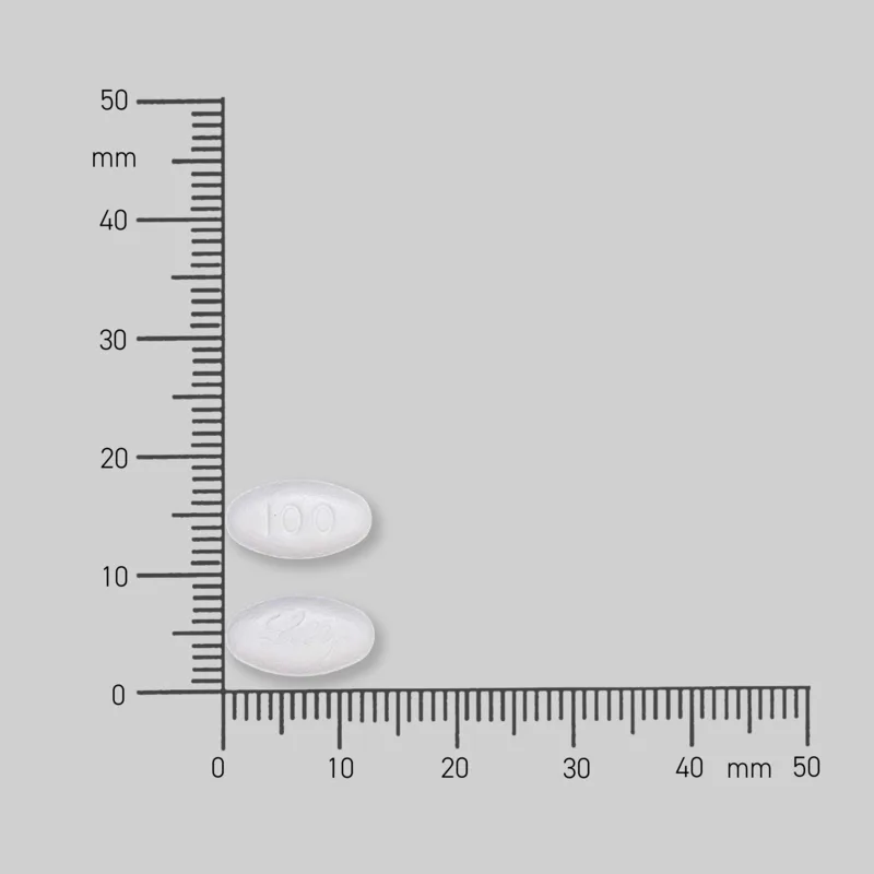 捷癌寧膜衣錠100毫克外觀