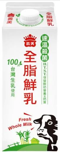 義美全脂鮮乳 1750ml 外包裝