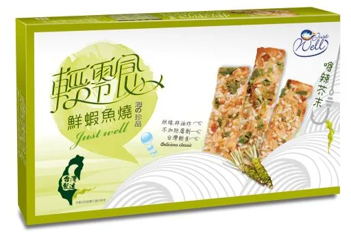 輕零食盒裝-鮮蝦魚燒(芥末口味) 外包裝