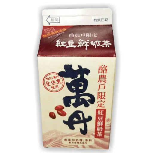 酪農戶限定紅豆鮮奶茶375ml 外包裝