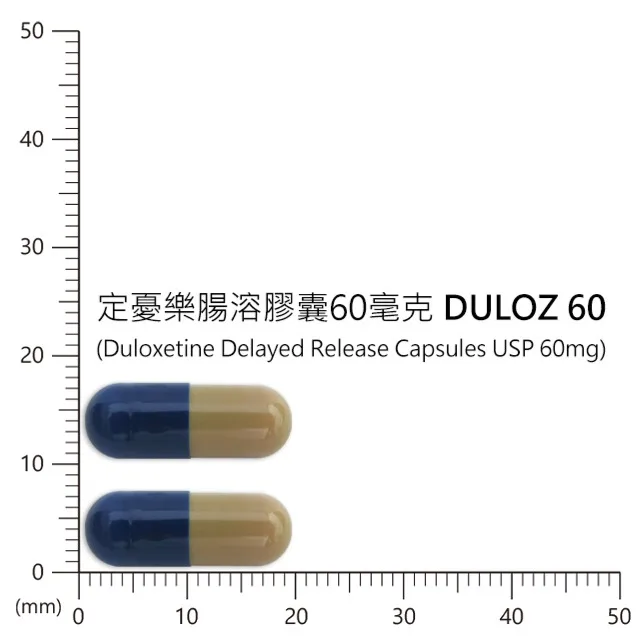 定憂樂腸溶膠囊60毫克外觀