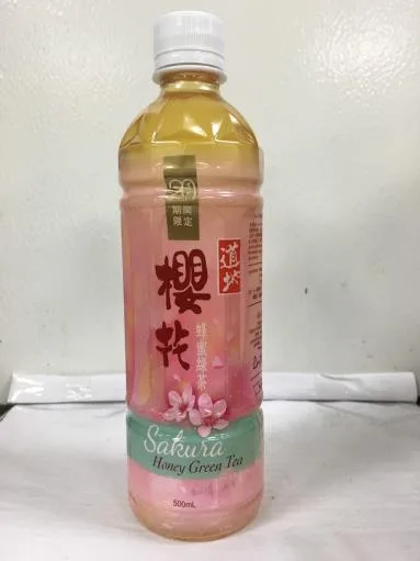 道地櫻花蜂蜜綠茶500ml 外包裝
