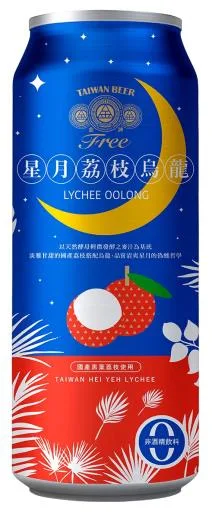 0.5L罐裝金牌FREE啤酒風味飲料 荔枝烏龍 外包裝