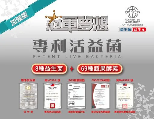 冠軍益生菌 外包裝