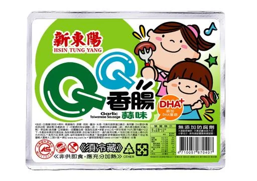 新東陽QQ蒜味香腸鋁箔210G 外包裝