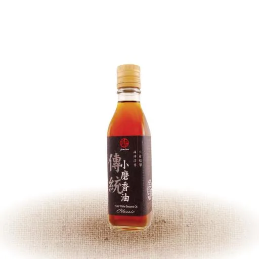 真老純小磨白麻油200ml 外包裝
