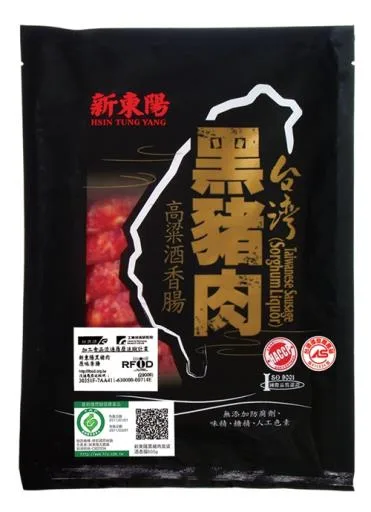 新東陽黑豬高粱酒香腸540G 外包裝