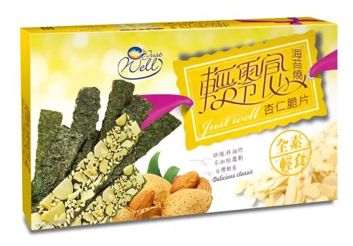 輕零食盒裝-海苔杏仁脆片 外包裝
