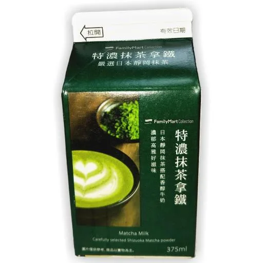 全家代工抹茶牛奶375ml 外包裝