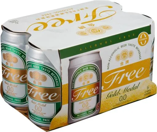 0.33L罐裝金牌FREE啤酒風味飲料(6入) 外包裝