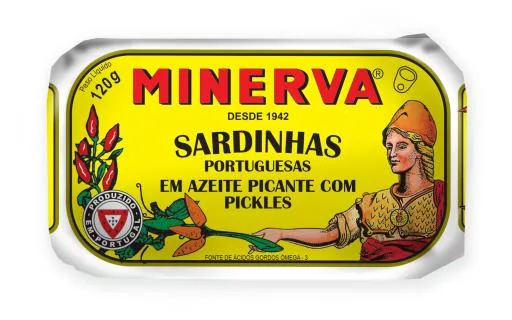 【米娜瓦 Minerva】辣味橄欖油沙丁魚（含醃製蔬菜） 外包裝