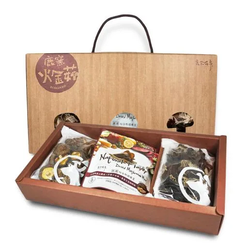 圓滿禮盒 (有機乾冬菇(L) 55g+有機乾木耳 45g+綜合野菇根莖 20g) 外包裝