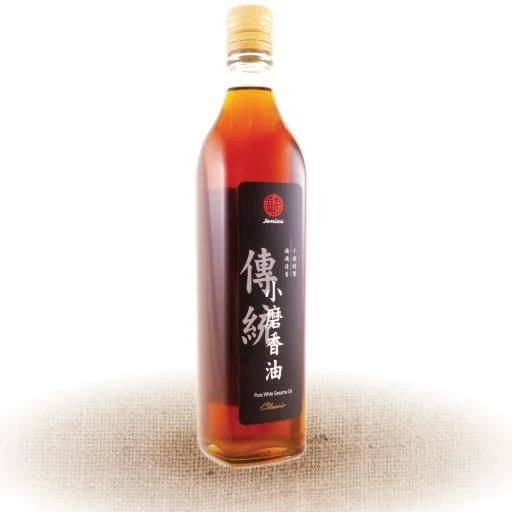 真老純小磨白麻油500ml 外包裝