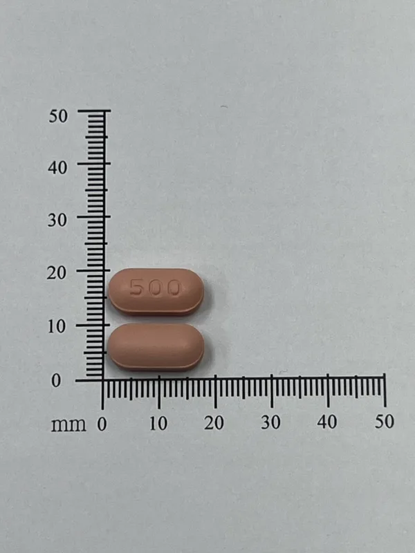 艾結達膜衣錠 500 毫克外觀