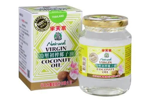 半天水100%純天然冷壓初榨椰子油 外包裝