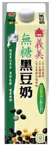 義美無糖黑豆奶 946ml 外包裝