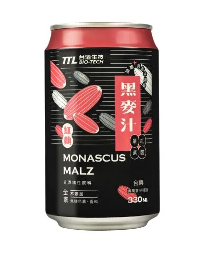 0.33公升罐裝TTL紅麴黑麥汁(109年新版) 外包裝