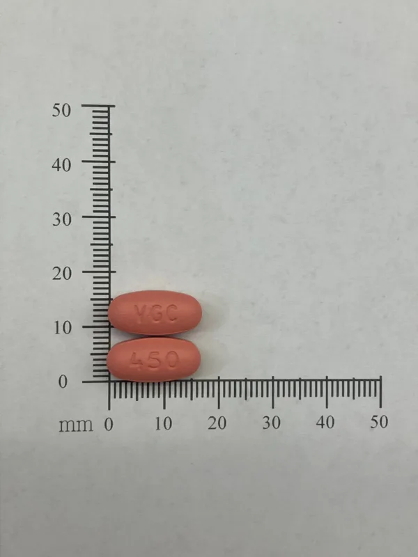 克毒癒 膜衣錠４５０毫克外觀