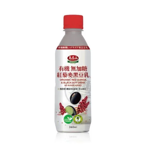 有機無加糖紅藜麥黑豆乳360ml(瓶) 外包裝