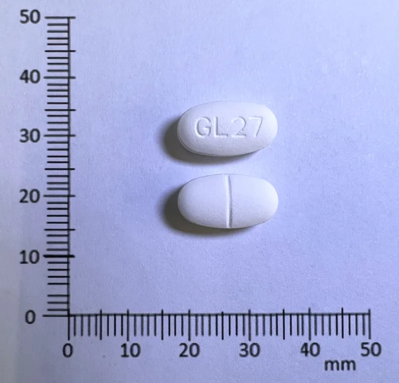 醣安安膜衣錠2/500毫克外觀