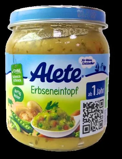ALETE蔬菜青豆豬肉泥 外包裝
